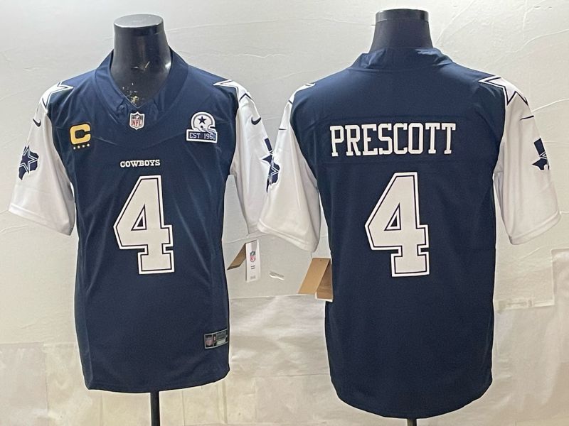 Men 2026 Dallas Cowboys #4 Prescott Blue 6th generations Nike Limited NFL Jersey style 01->dallas cowboys->NFL Jersey